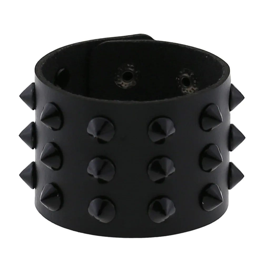 Gothic Spike Leather Bracelet