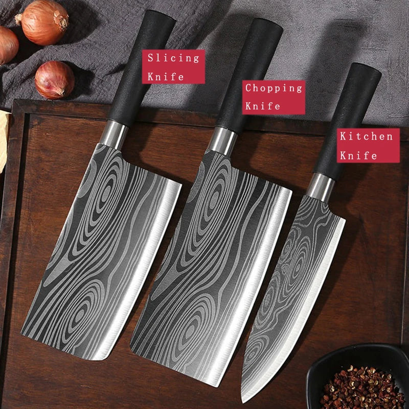 Laser Damascus Kitchen Knives