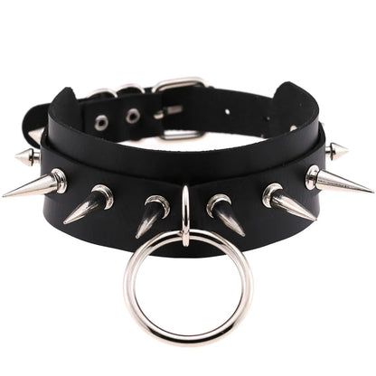 Gothic Leather Tassel Choker