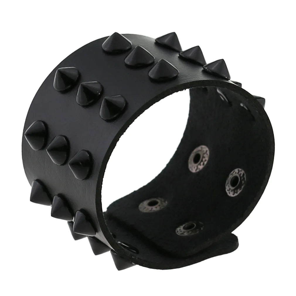 Gothic Spike Leather Bracelet