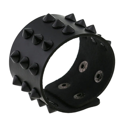Gothic Spike Leather Bracelet