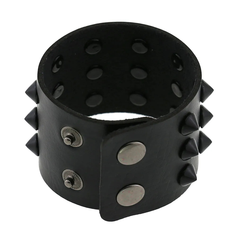 Gothic Spike Leather Bracelet