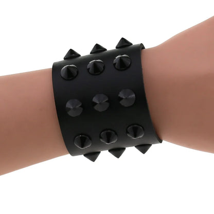 Gothic Spike Leather Bracelet