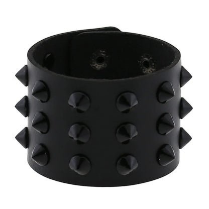 Gothic Spike Leather Bracelet