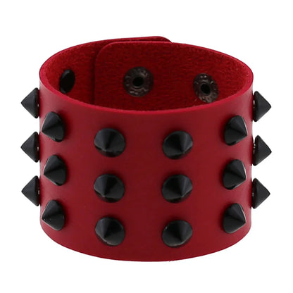 Gothic Spike Leather Bracelet