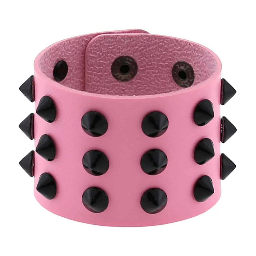 Gothic Spike Leather Bracelet