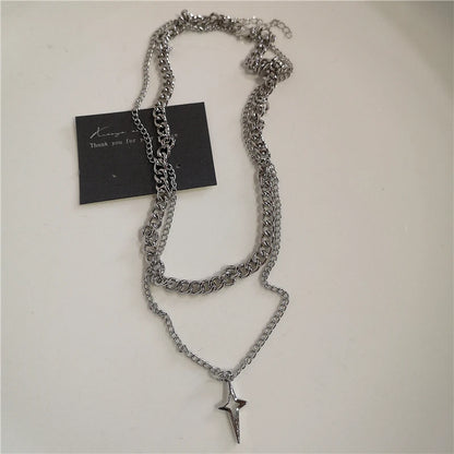 Punk Cross Chain Necklace
