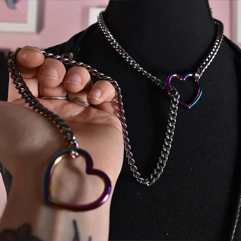 Heart O-Ring Punk Necklace