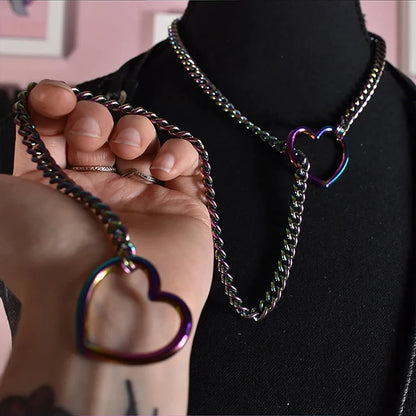 Heart O-Ring Punk Necklace