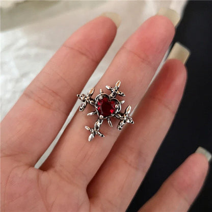 Goth Crystal Ring Set