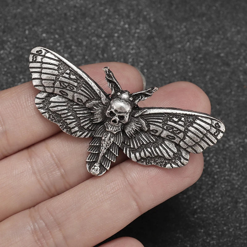 Skull Moth Brooch