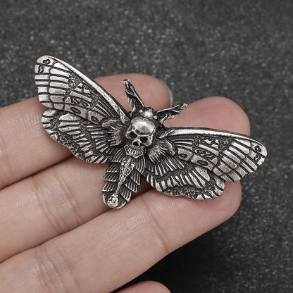Skull Moth Brooch
