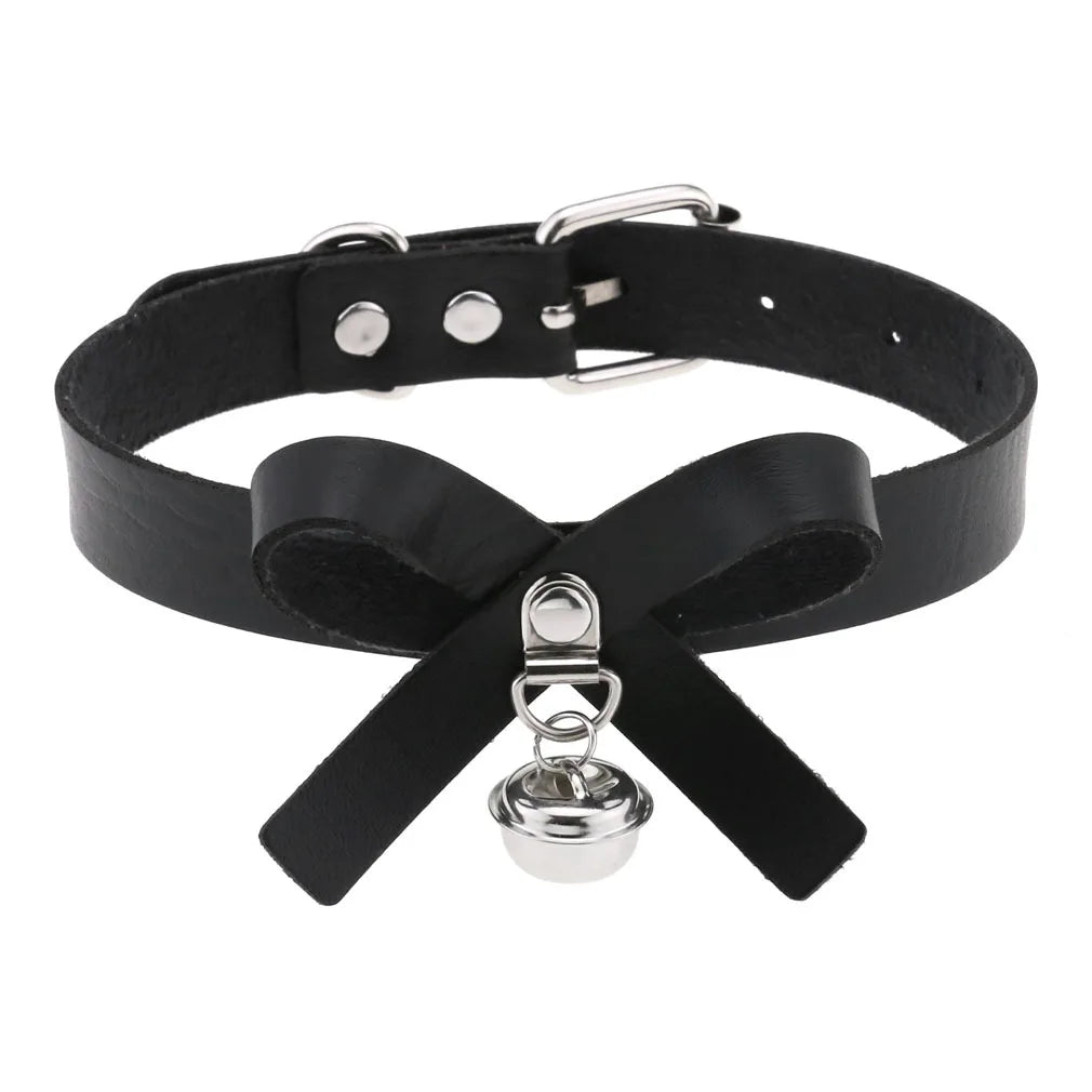 Gothic Leather Tassel Choker