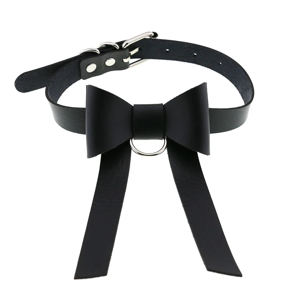 Gothic Leather Tassel Choker
