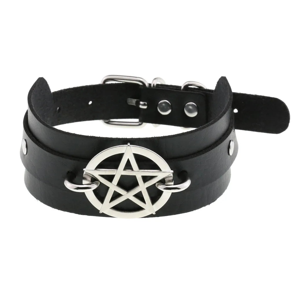 Gothic Leather Tassel Choker