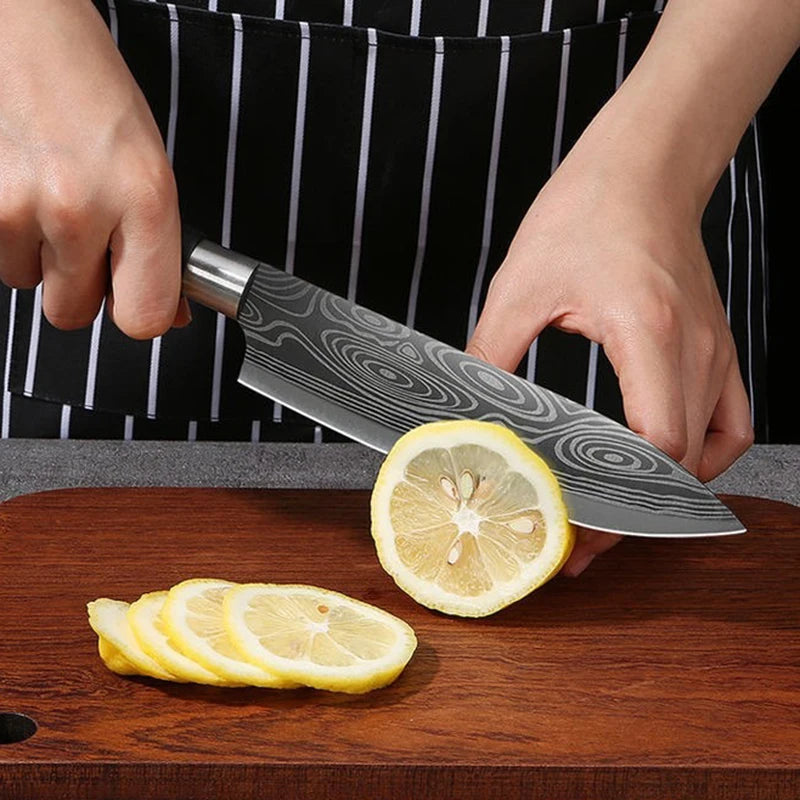 Laser Damascus Kitchen Knives