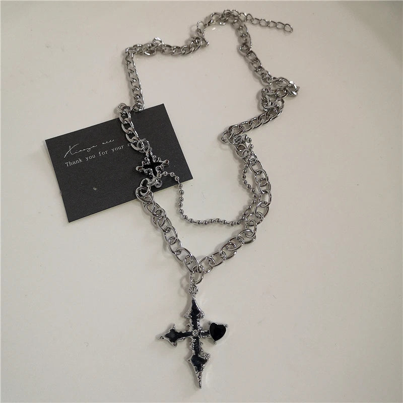 Punk Cross Chain Necklace