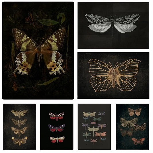 Dark Moth & Butterfly Poster