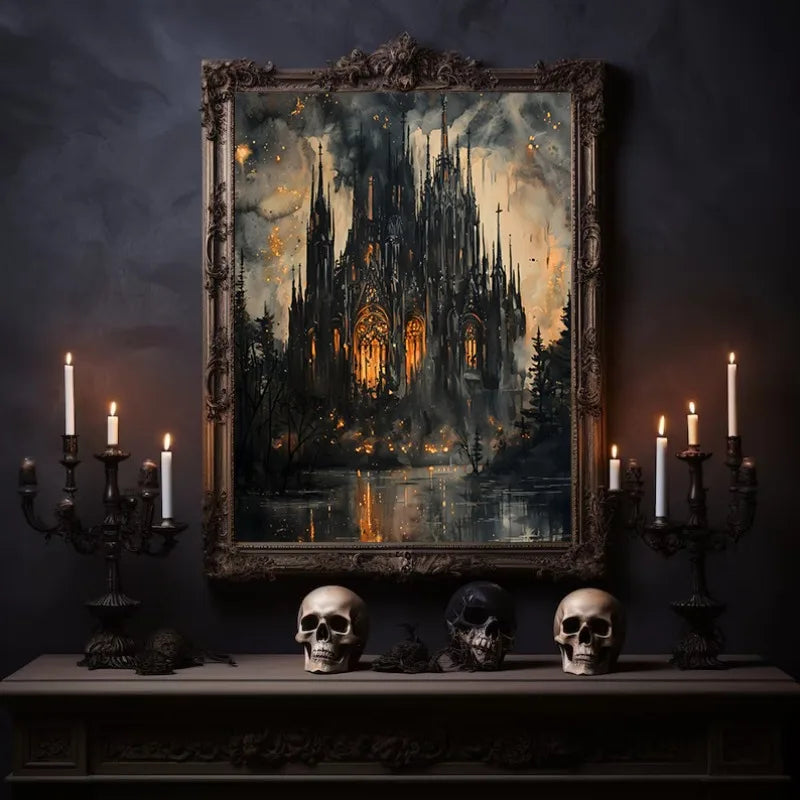 Dark Academia Castle Poster