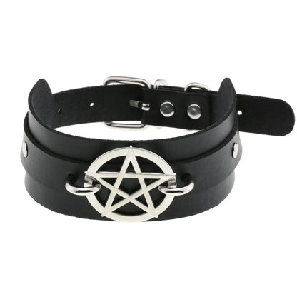Gothic Leather Tassel Choker