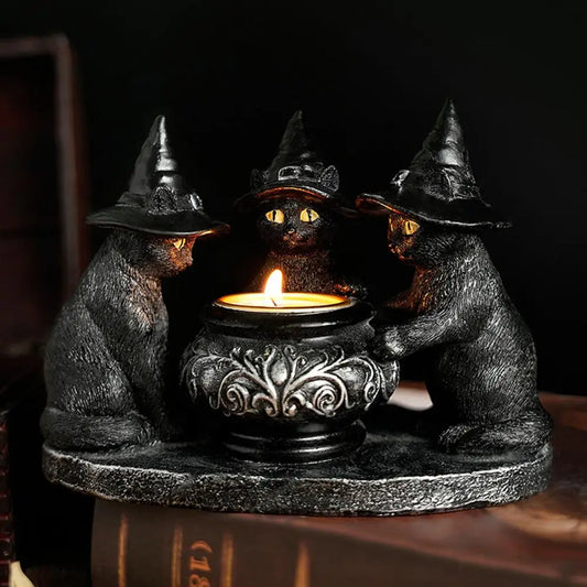 Black Cat Candle Holder
