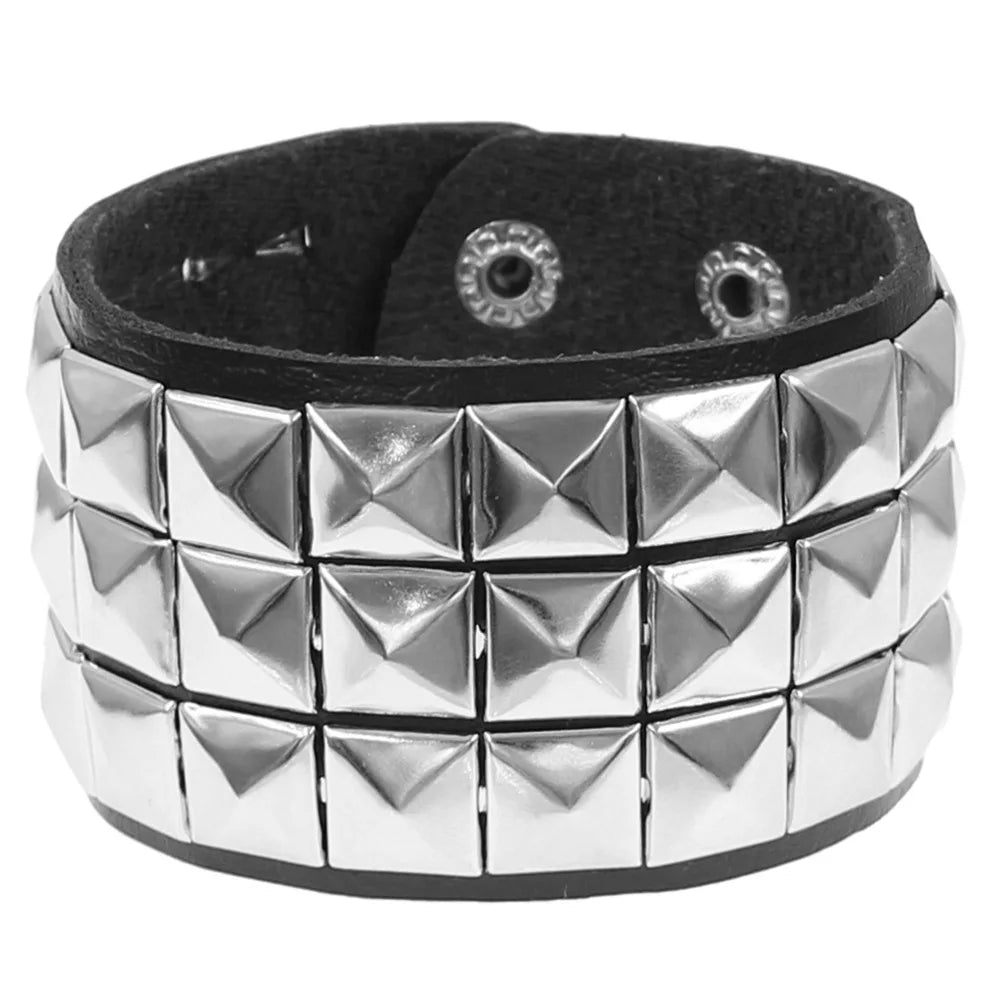 Gothic Spike Leather Bracelet