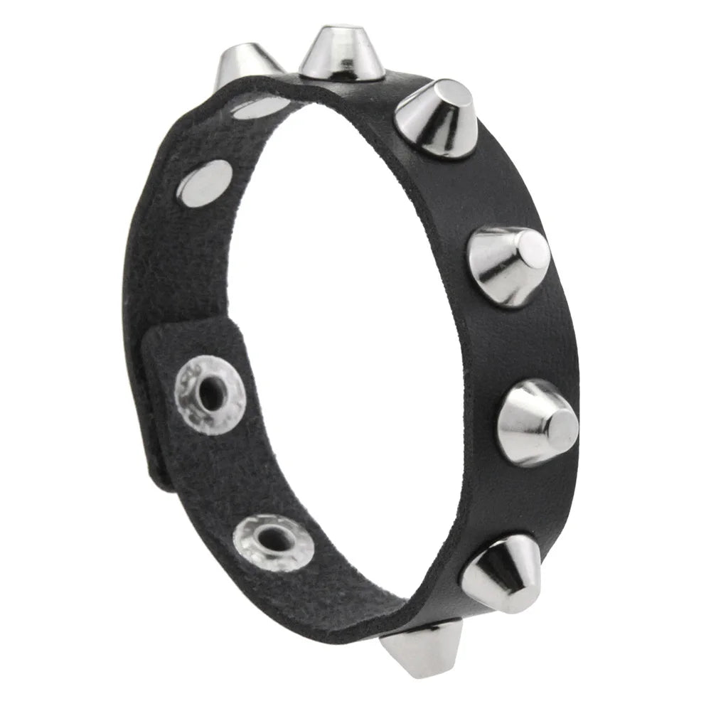 Gothic Spike Leather Bracelet