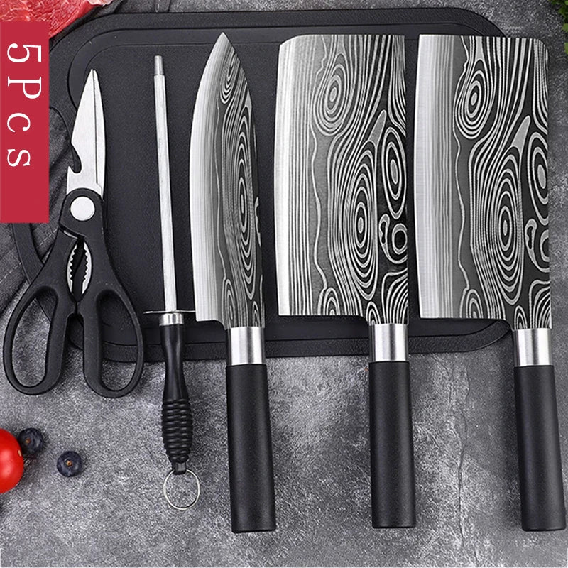 Laser Damascus Kitchen Knives