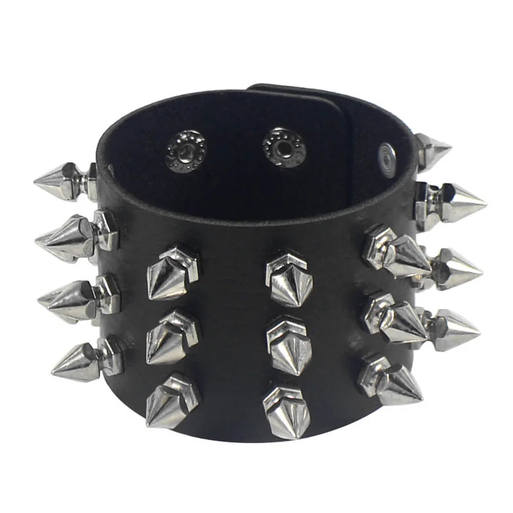 Gothic Spike Leather Bracelet
