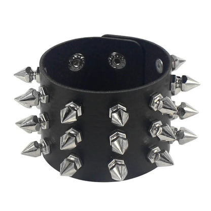 Gothic Spike Leather Bracelet