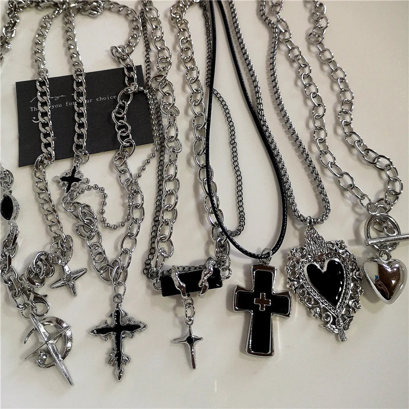 Punk Cross Chain Necklace