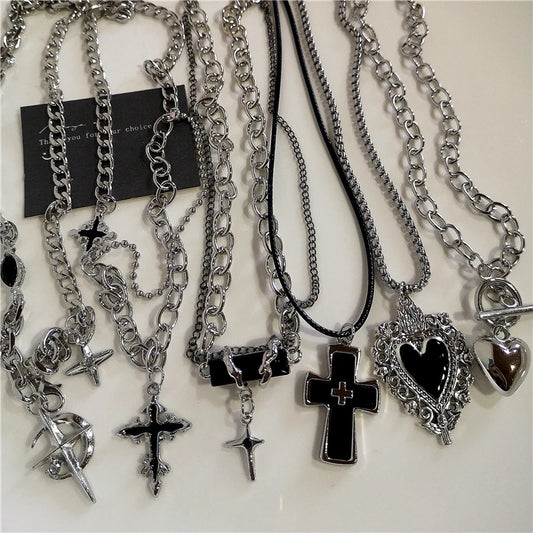 Punk Cross Chain Necklace