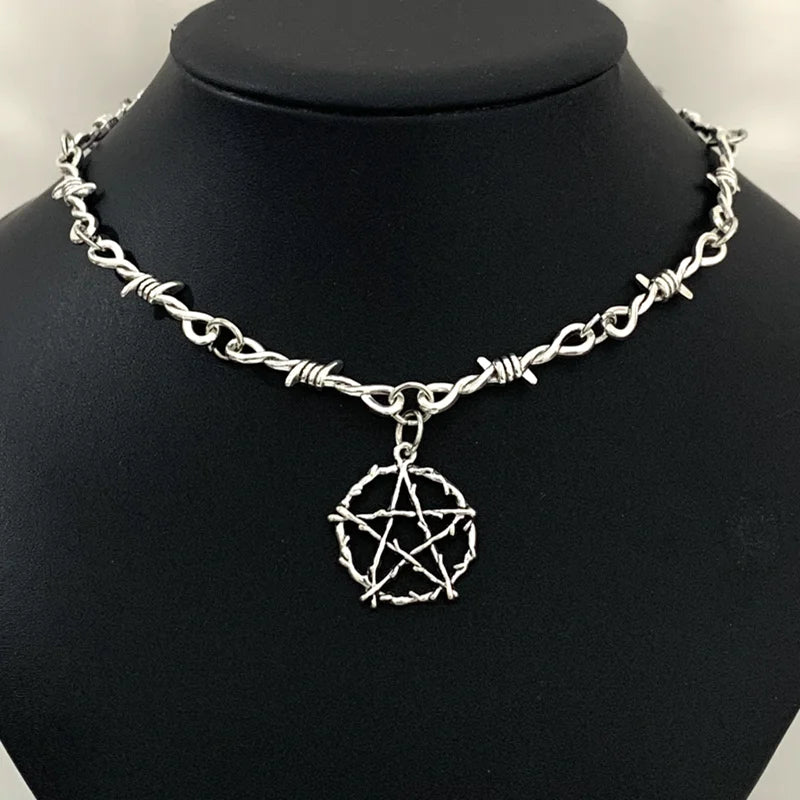 Barbed Wire Star Choker