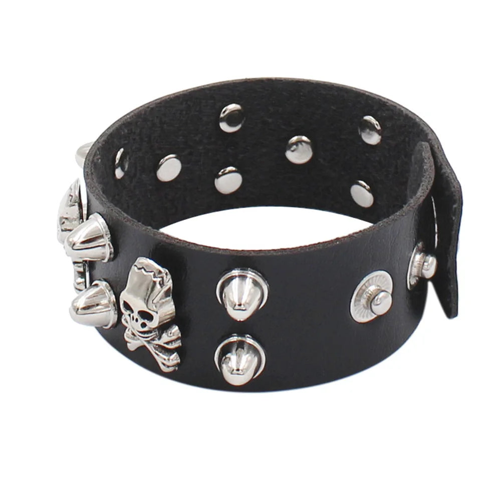 Gothic Spike Leather Bracelet