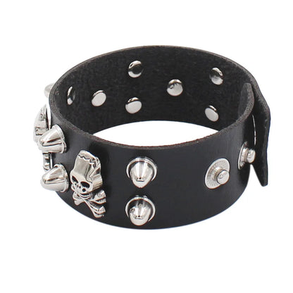 Gothic Spike Leather Bracelet