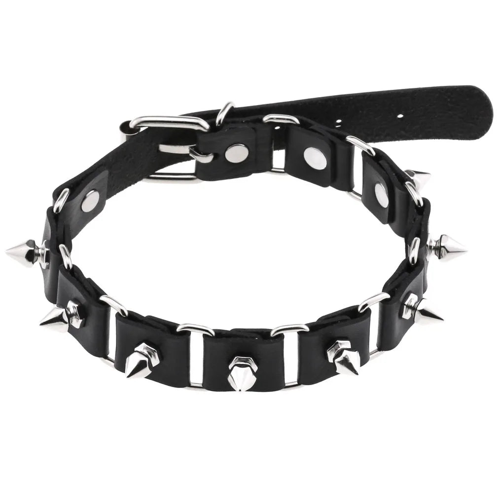 Gothic Leather Tassel Choker