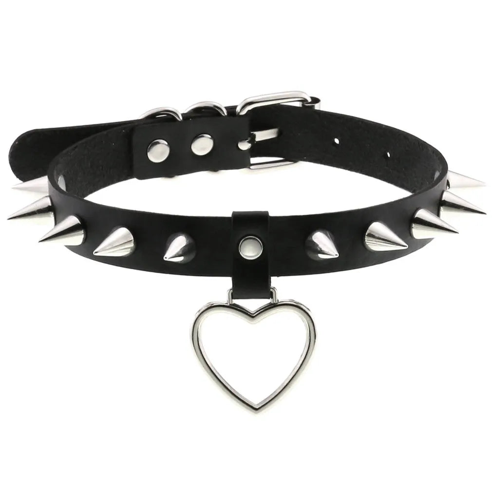 Gothic Leather Tassel Choker