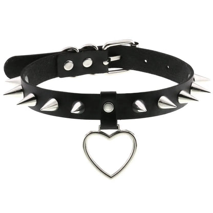 Gothic Leather Tassel Choker