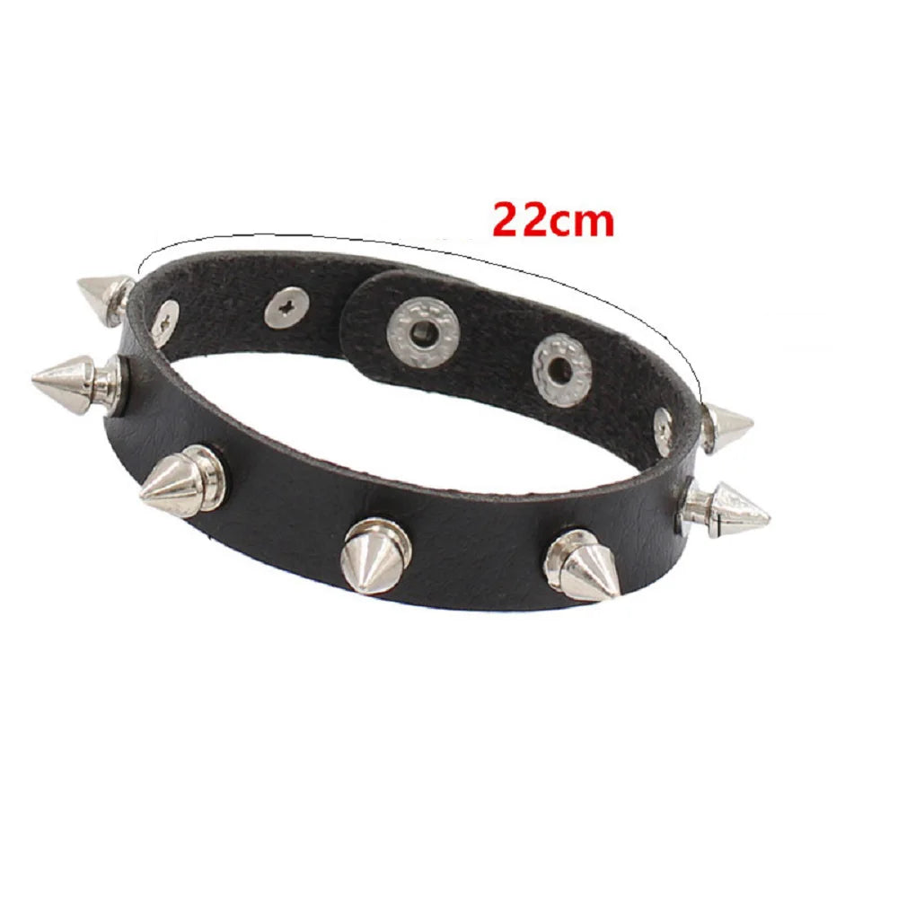 Gothic Spike Leather Bracelet