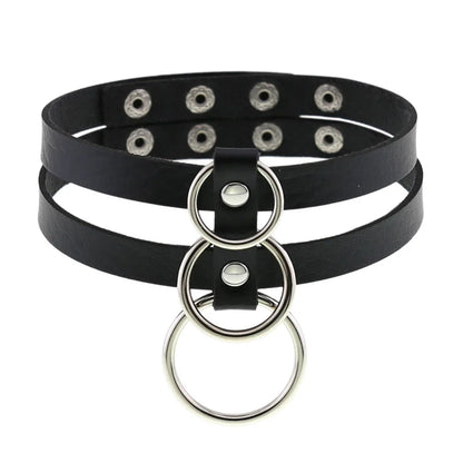 Gothic Leather Tassel Choker