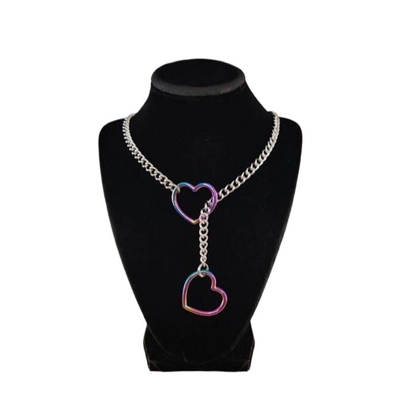 Heart O-Ring Punk Necklace