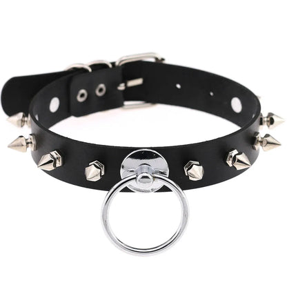 Gothic Leather Tassel Choker