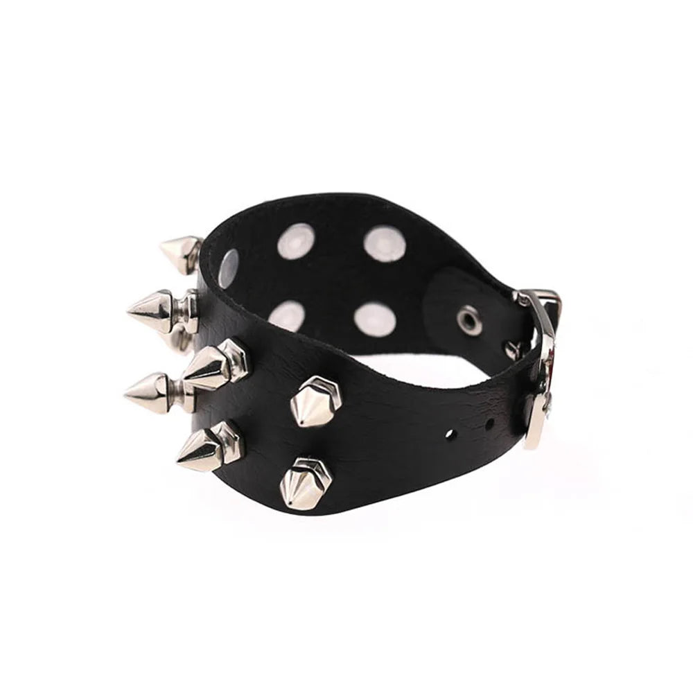 Gothic Spike Leather Bracelet