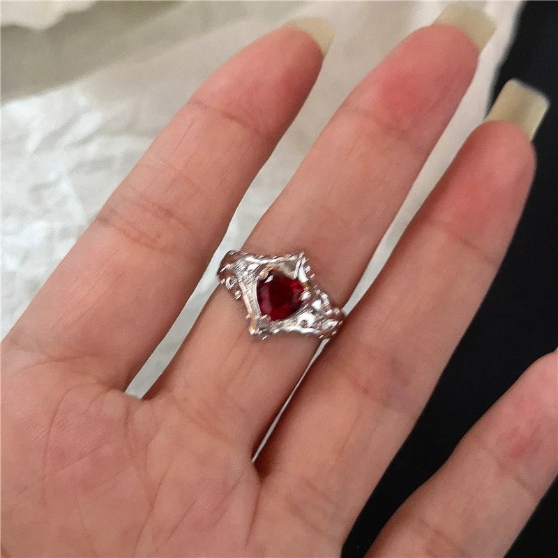 Goth Crystal Ring Set