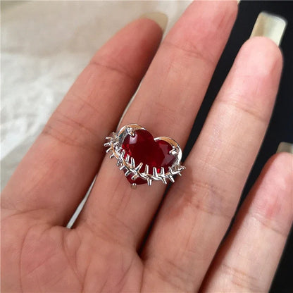Goth Crystal Ring Set