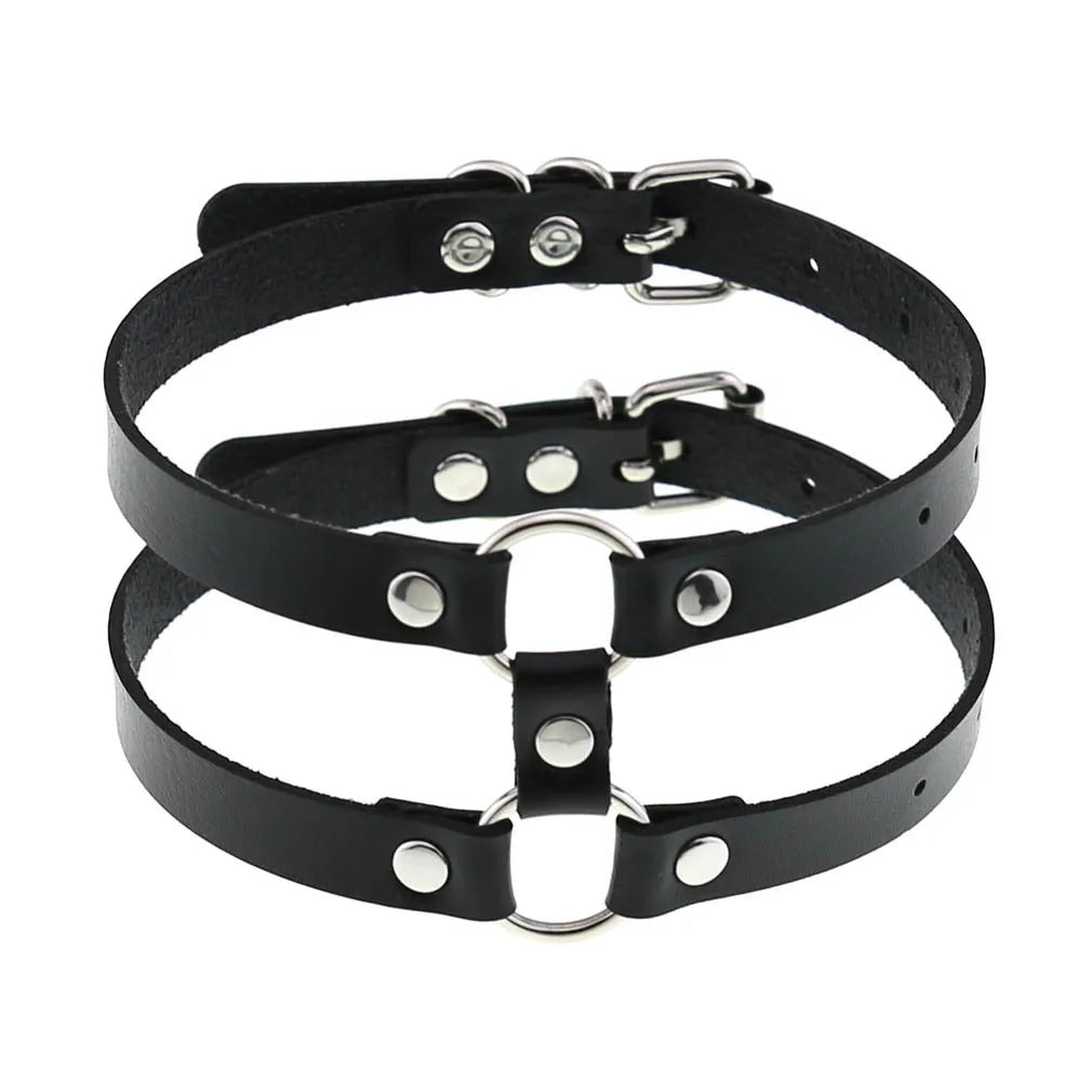 Gothic Leather Tassel Choker