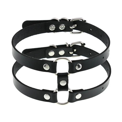 Gothic Leather Tassel Choker