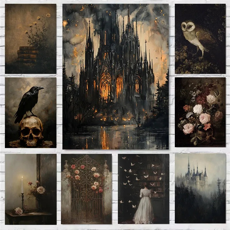 Dark Academia Castle Poster