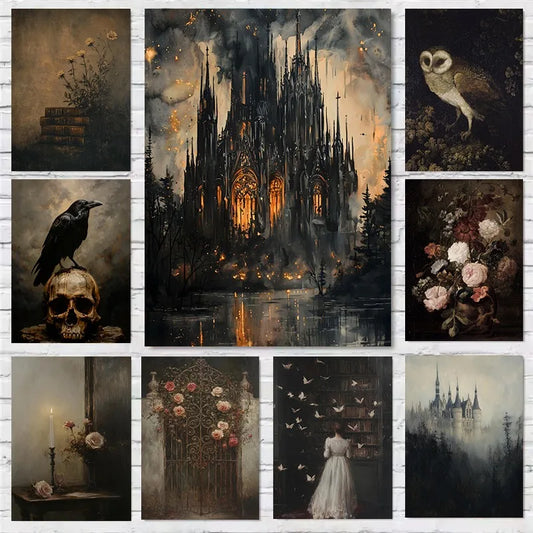 Dark Academia Castle Poster