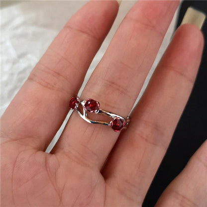 Goth Crystal Ring Set